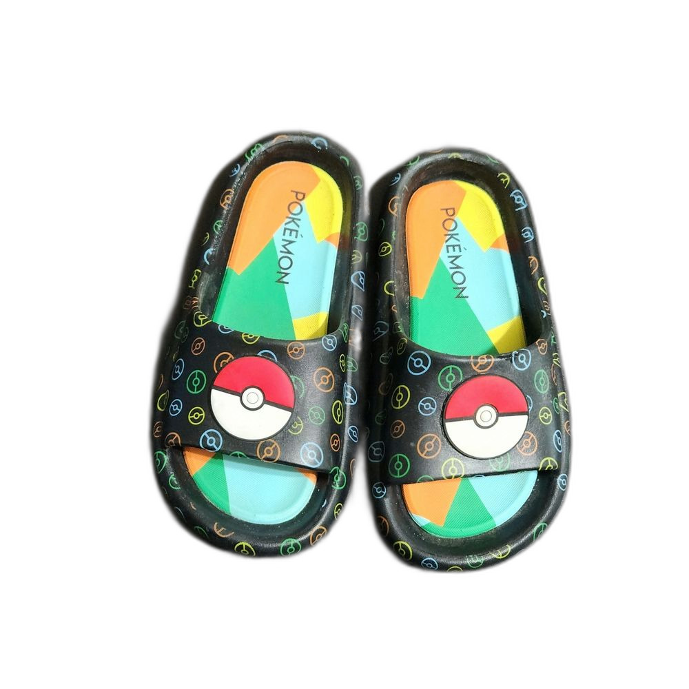 Pokemon Black Sandals with Pokéball Design